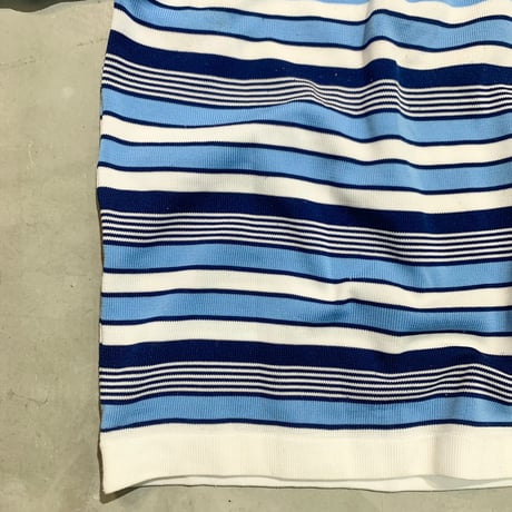 60s' half zip boarder knit tops