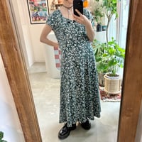80s' pearl button flower dress