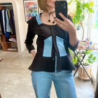 80~90s bi-color heart cut jacket