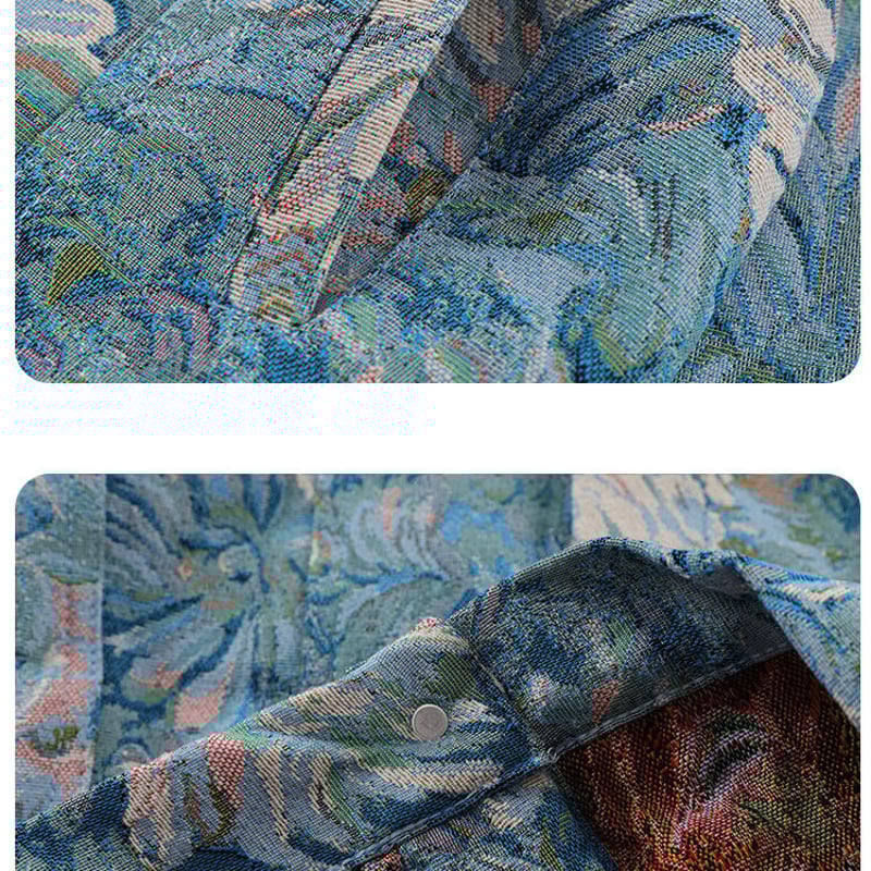 花柄 刺繡 ジャガード ジャケット ブルゾン | AMBER MONA STORE