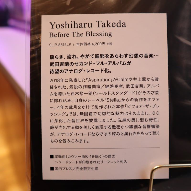 武田吉晴-Yoshiharu Takeda / Before The Blessing（LP）