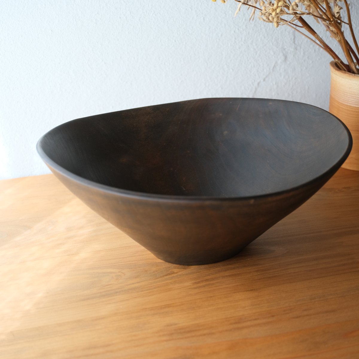 作家物　大きな大きなボウル サクラの大きなボウル【黒】〈ガラスコーティング〉【2329】 | kiki craft