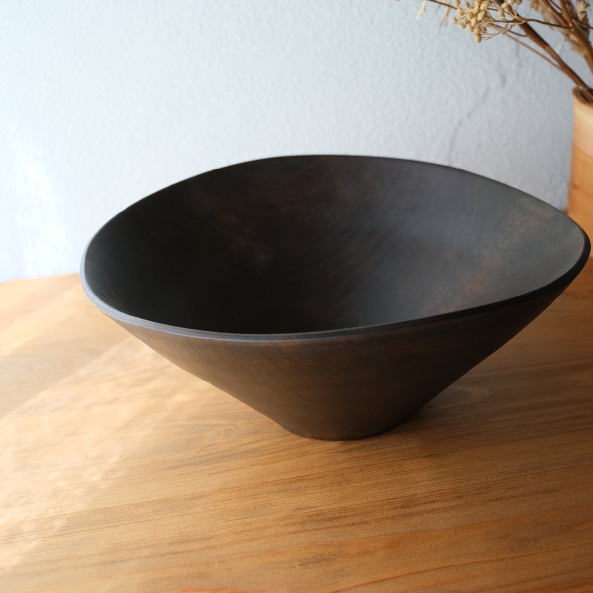 サクラの大きなボウル【黒】〈ガラスコーティング〉【2329】 | kiki craft