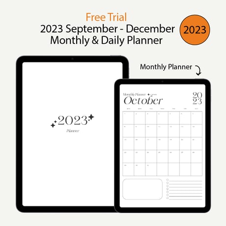 無料配布中✹2023 Sep-Dec Monthly & Daily Planner