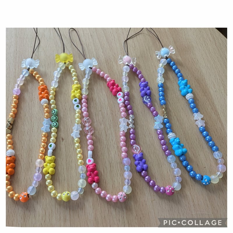 スマホストラップ5点。2点から販売 | ビーズshop