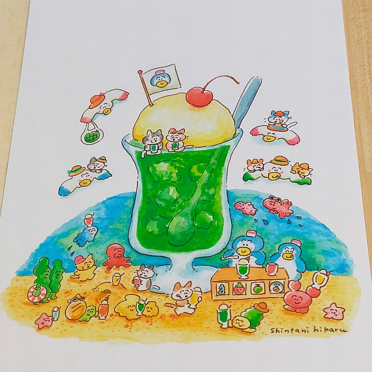夏季限定】ポストカード〈クリームソーダ屋さん〉 | しんたにひかる
