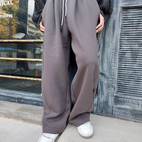 MIDVAIN 裏起毛カーブデザインスウェットパンツ