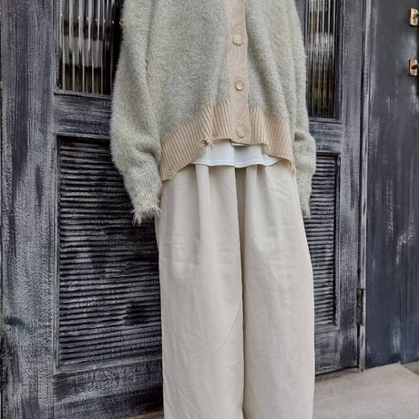 MIDVAIN シャギーニットクラッシュデザインカーディガン