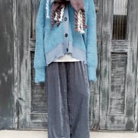 MIDVAIN シャギーニットクラッシュデザインカーディガン