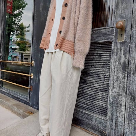MIDVAIN シャギーニットクラッシュデザインカーディガン