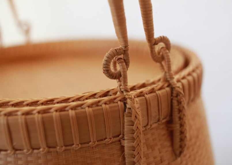 プラニー工房 蓋付きバスケット 内張りなし | 麻乃屋【Asanoya Kyoto】