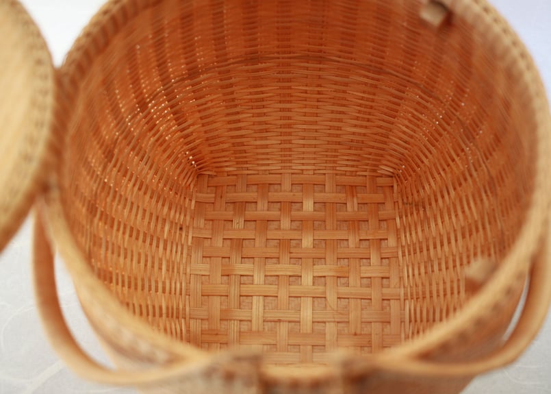 プラニー工房 蓋付きバスケット 内張りなし | 麻乃屋【Asanoya Kyoto】