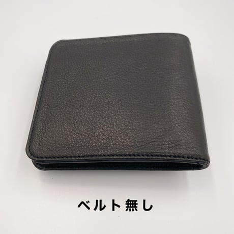 kannon  ガマグチ  二つ折り財布 ブラック×マットシルバー【受注生産】