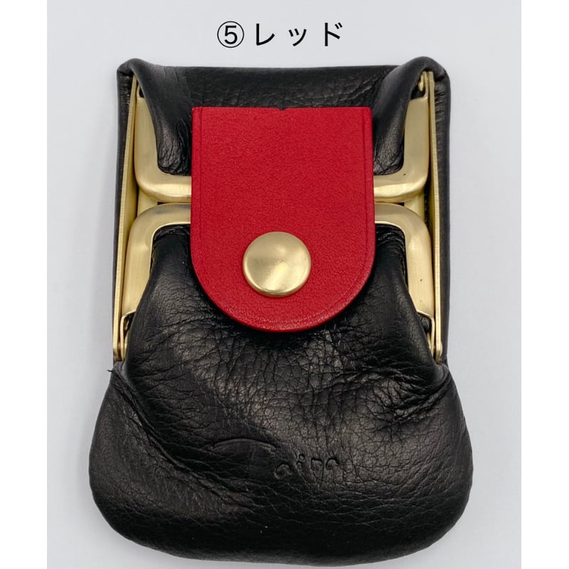 Kannon ガマグチ コインケース ブラック×マットゴールド【受注生産