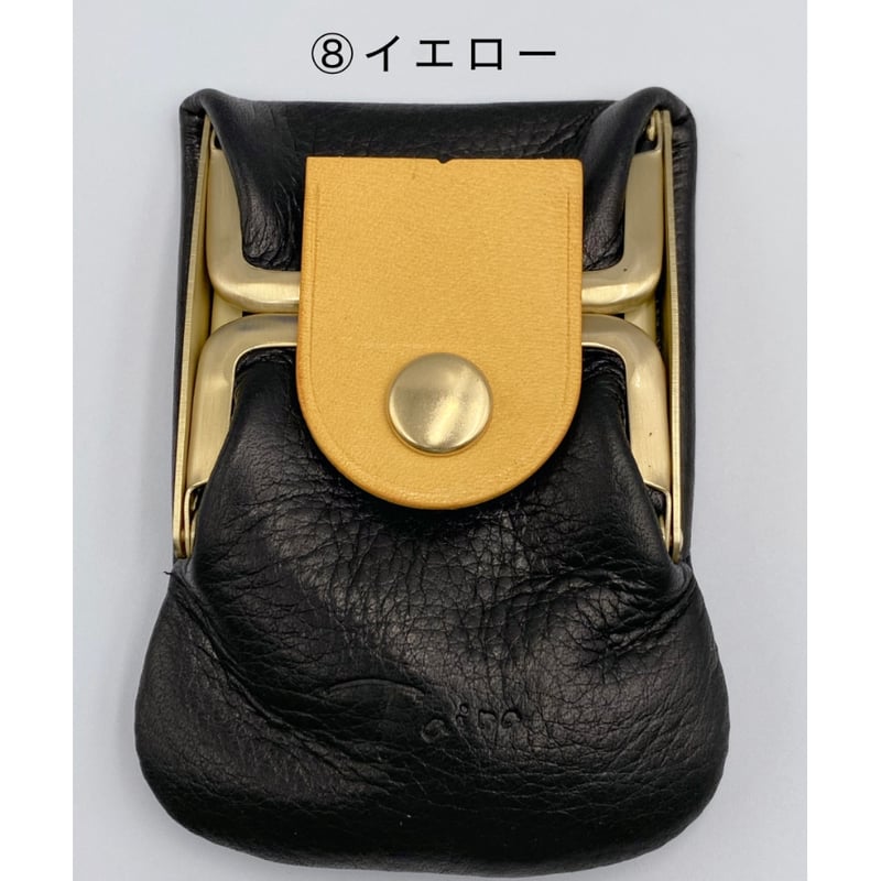 kannon ガマグチ 二つ折り財布 ブラック×マットゴールド【受注生産