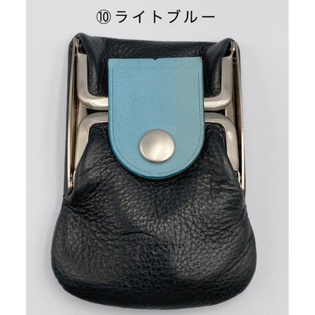 kannon  ガマグチ  二つ折り財布 ブラック×マットシルバー【受注生産】