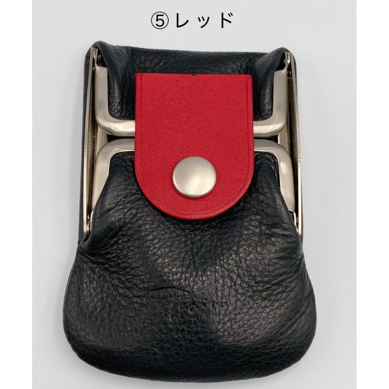 kannon ガマグチ 三つ折り財布ブラック×マットシルバー【受注 kannon ガマグチ 三つ折り財布ブラック×マットシルバー【受注