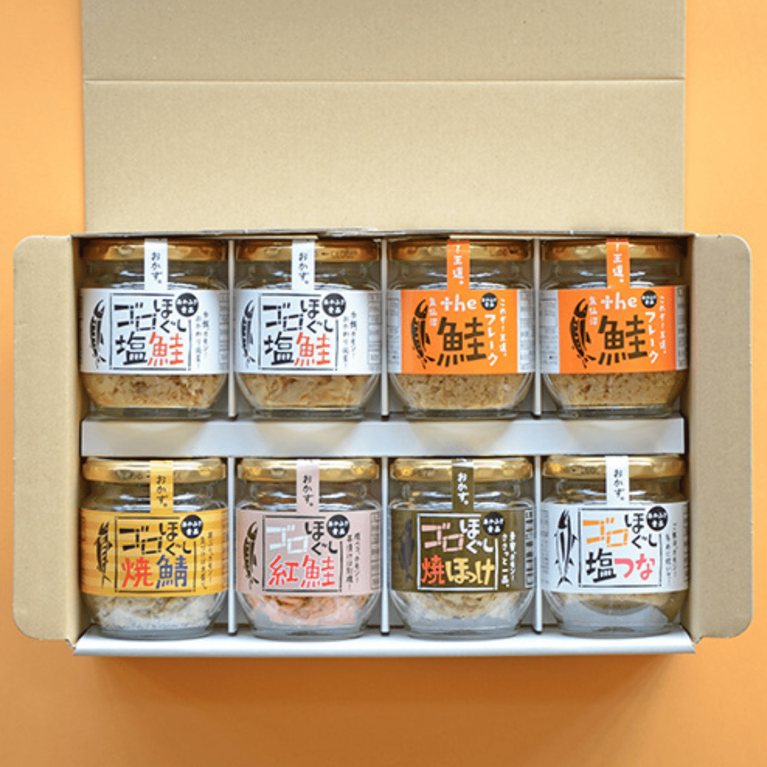 ゴロほぐし 8本セット｜焼鯖・塩つな・紅鮭・焼ほっけ・ 塩鮭×2・the鮭