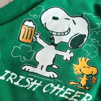 80s USA  "SNOOPY, IRISH CHEERS" printed raglan sweatshirt