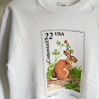 80s~90s USA “USPS” rabbit stamp printed sweat shirt