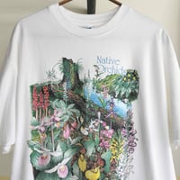 90s USA "Native Orchids" flower printed t-shirt