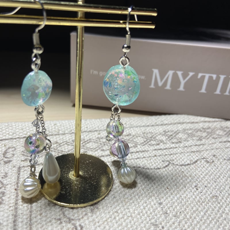 ハンドメイドピアス　クリアオーロラ　みことまい追加 fit=scale-down,w=1200