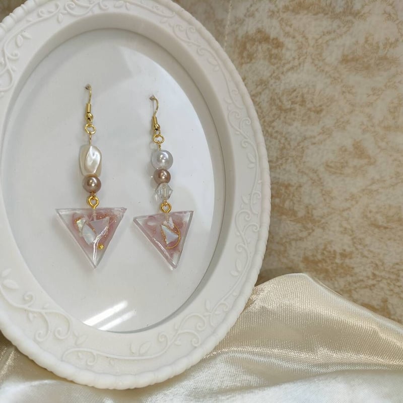 ハンドメイド】レジンピアス ピンク | hs-Store