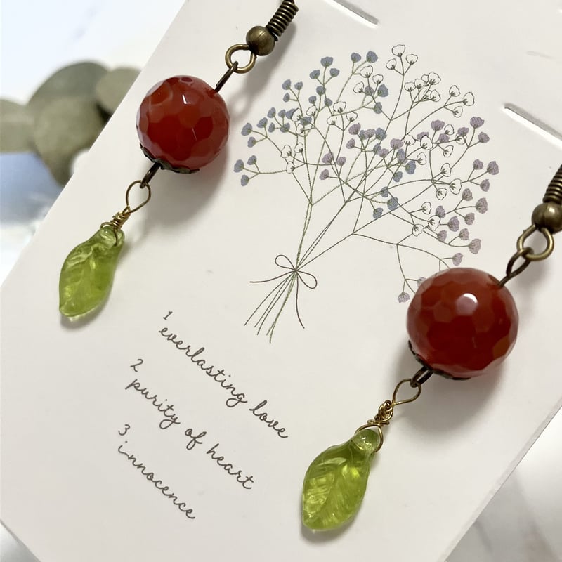 33.木の実デザイン アンティーク調 フックピアス ハンドメイド | PEARL