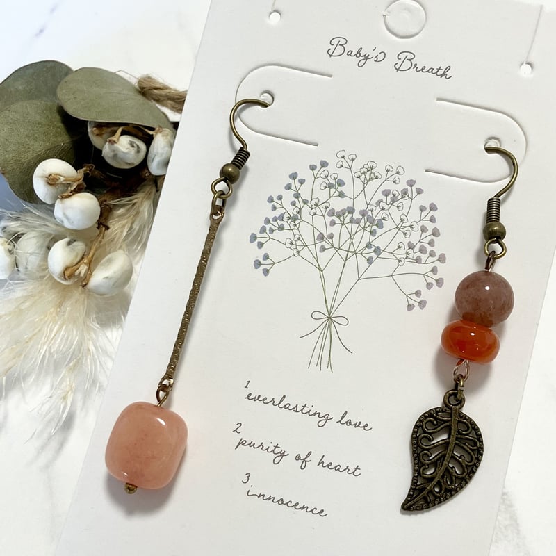 ハンドメイドピアス3036 メタルパーツ / フラワー / PK | ビーズ