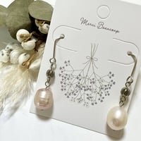 40.螺鈿細工風 アンティーク調 レジン フックピアス ハンドメイド