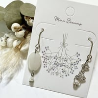 No.452 チェコドロップビーズのピアス ハンドメイド 2.ドロップチェコビーズ ラベンダー×ゴールド フックピアス