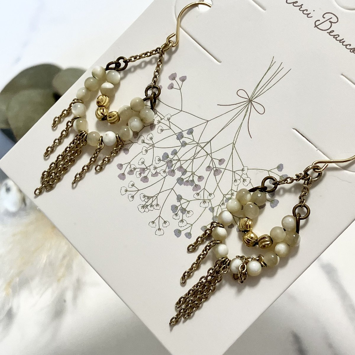 18K ゴールドビーズ フック ピアス K18 ミラーボール フックピアス / 18K Mirror Ball Hook