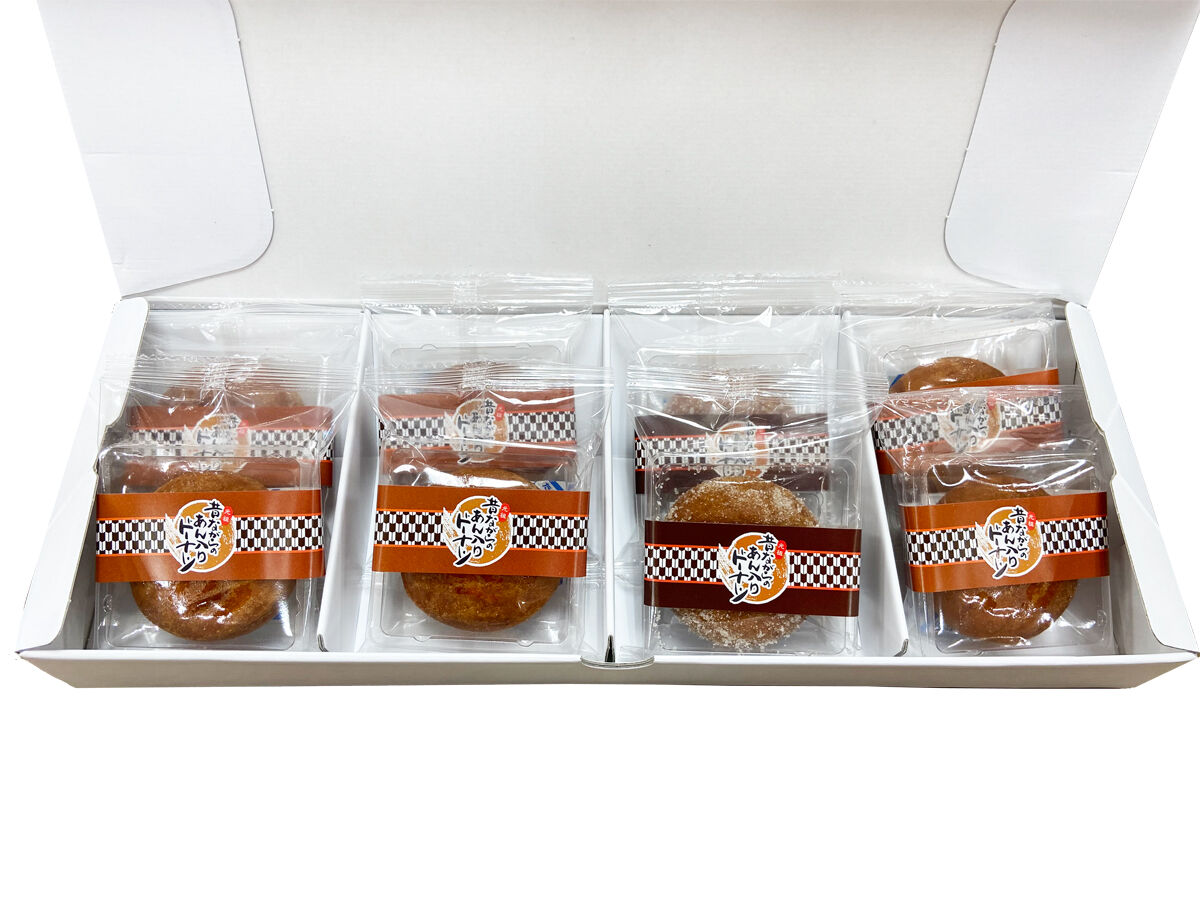 昔ながらのあんドーナツ個包装8個入り／箱 | もとはし屋