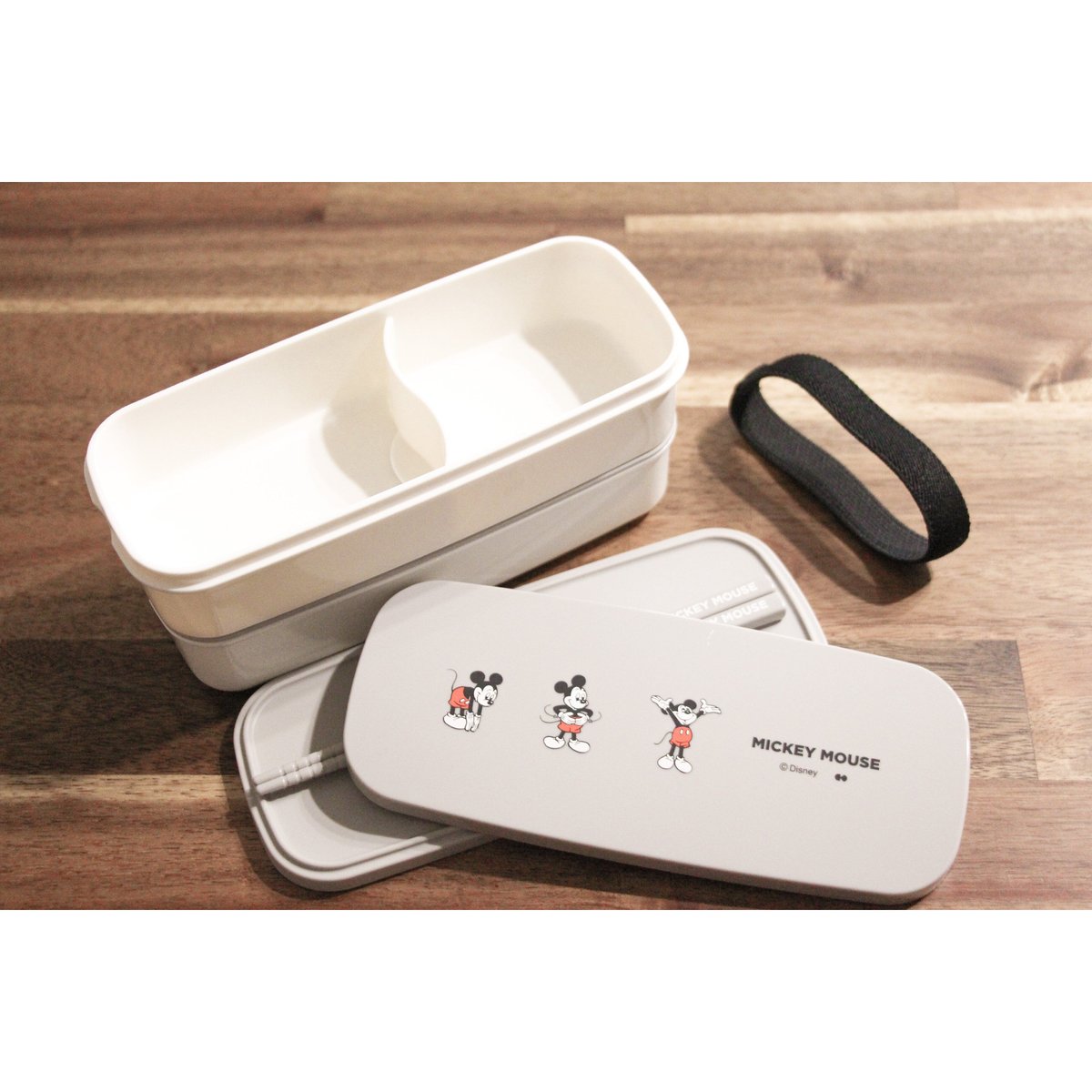 2段ランチボックス(箸付き) ミッキー Warm-up | people like store