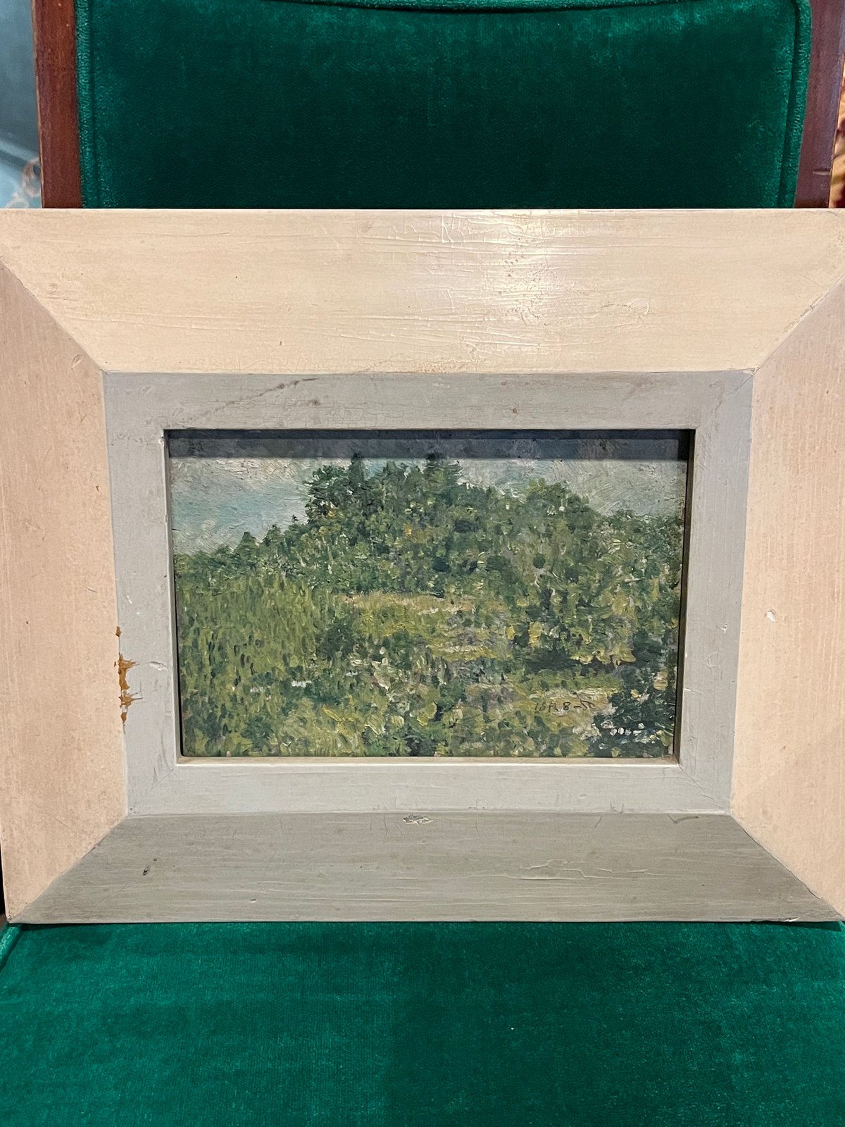 古い油絵 木製額縁 風景画 | アンティーク家具と喫茶キャバレーの 
