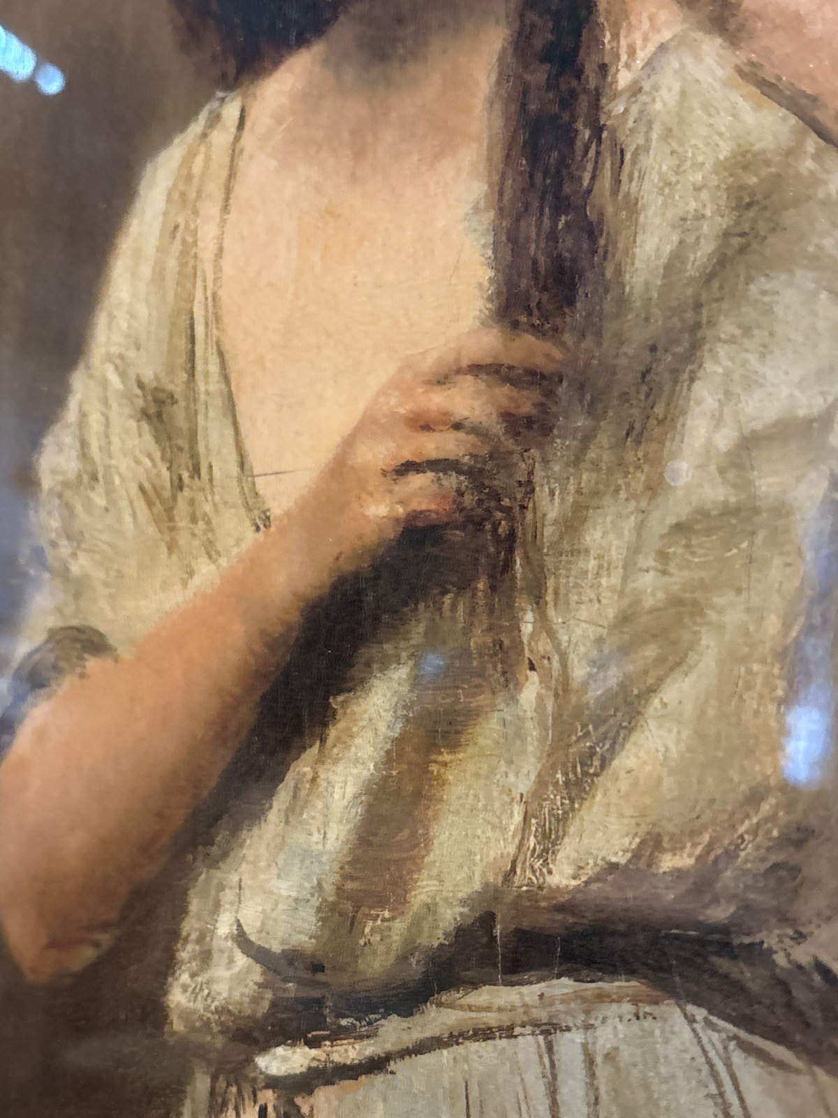 カミーユ・コロー 「身づくろいをする若い娘」 女性肖像画