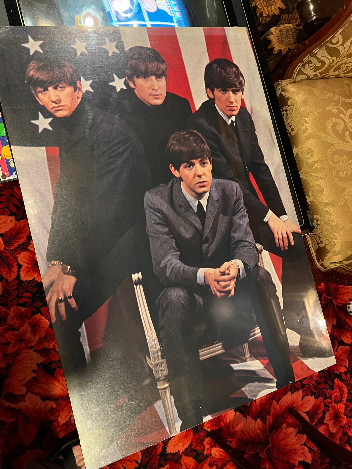 当時物】BEATLES ビートルズ 木板パネルポスター | アンティーク家具と