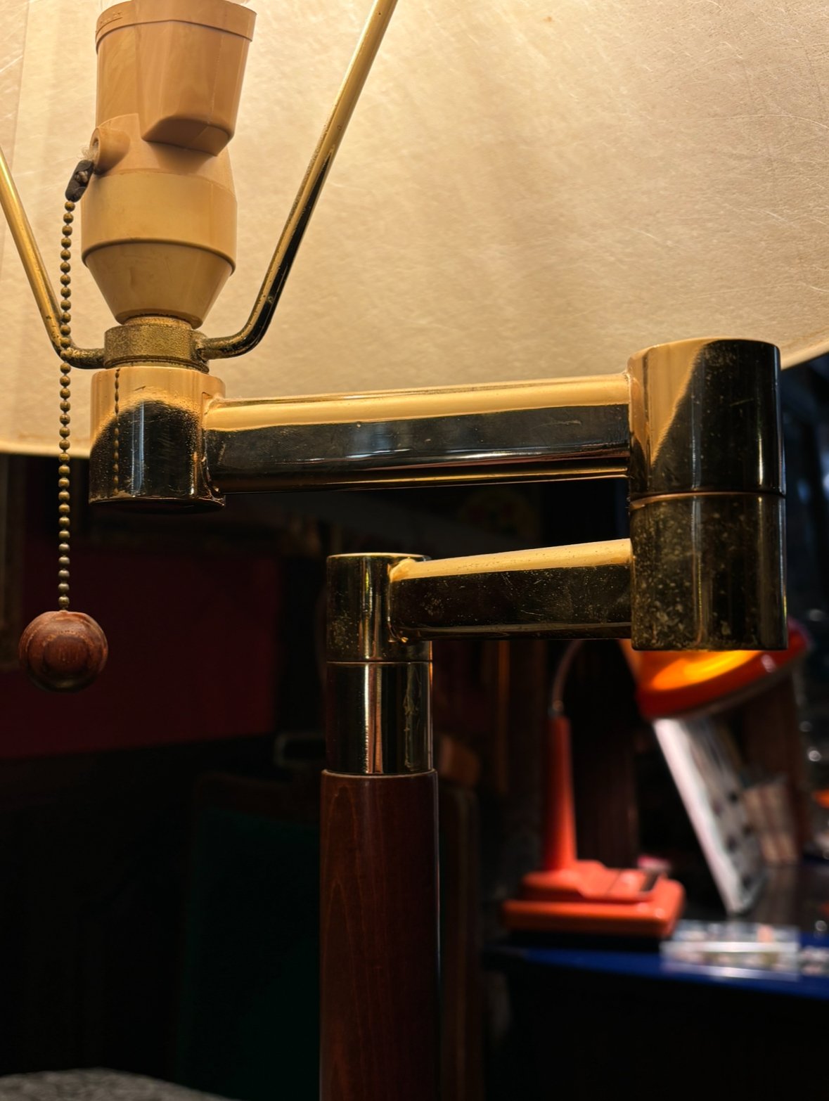 アンティークランプ スイングアーム シェードランプ 2段調光【電球別