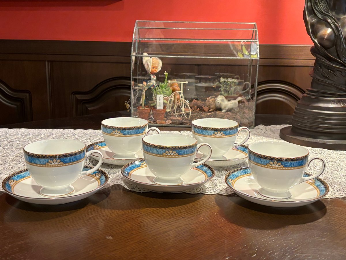WEDGWOOD CURZON ウェッジウッドカーゾン カップ&ソーサー5客 WEDGWOOD CURZON ウェッジウッドカーゾン カップ&ソーサー5客