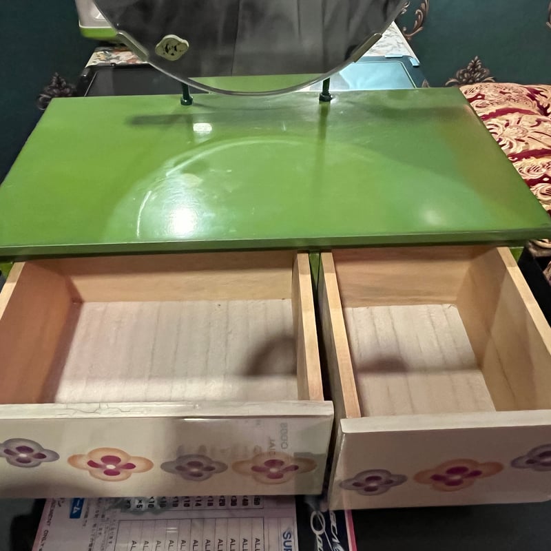 GMGH284○松本民芸家具 角型一面鏡 鏡台 ドレッサー 化粧台 昭和レトロ