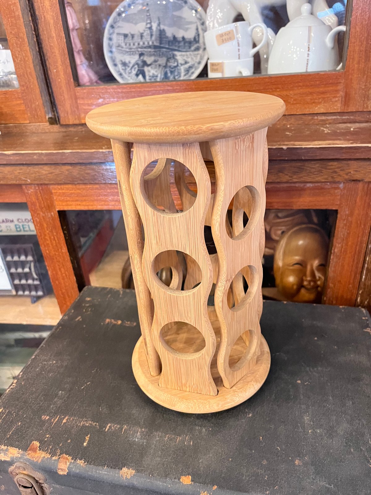 CAPITAL 回転式木製スパイスボトルホルダー アロマオイルホルダー