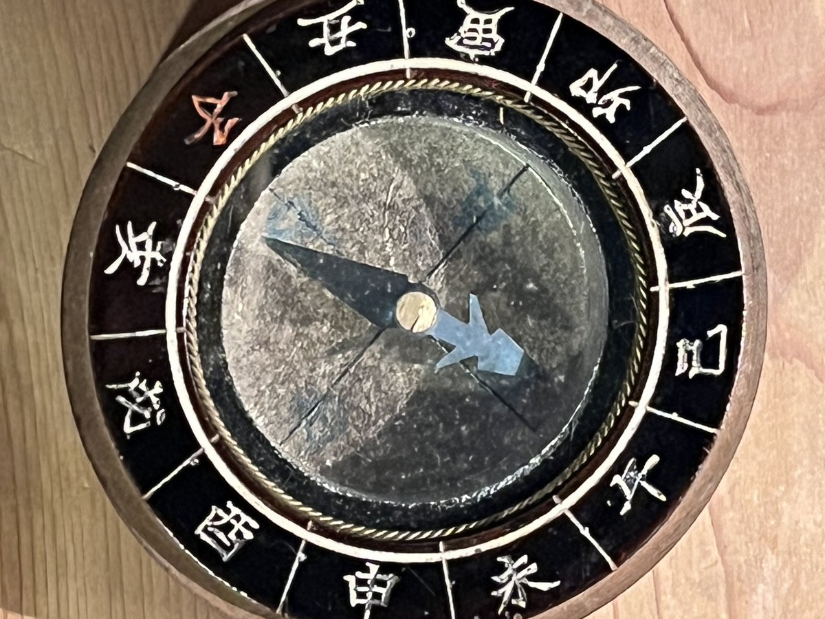 アンティーク方位系 アンティーク アンティック コンパス 方位磁針 (直径約7.6cm