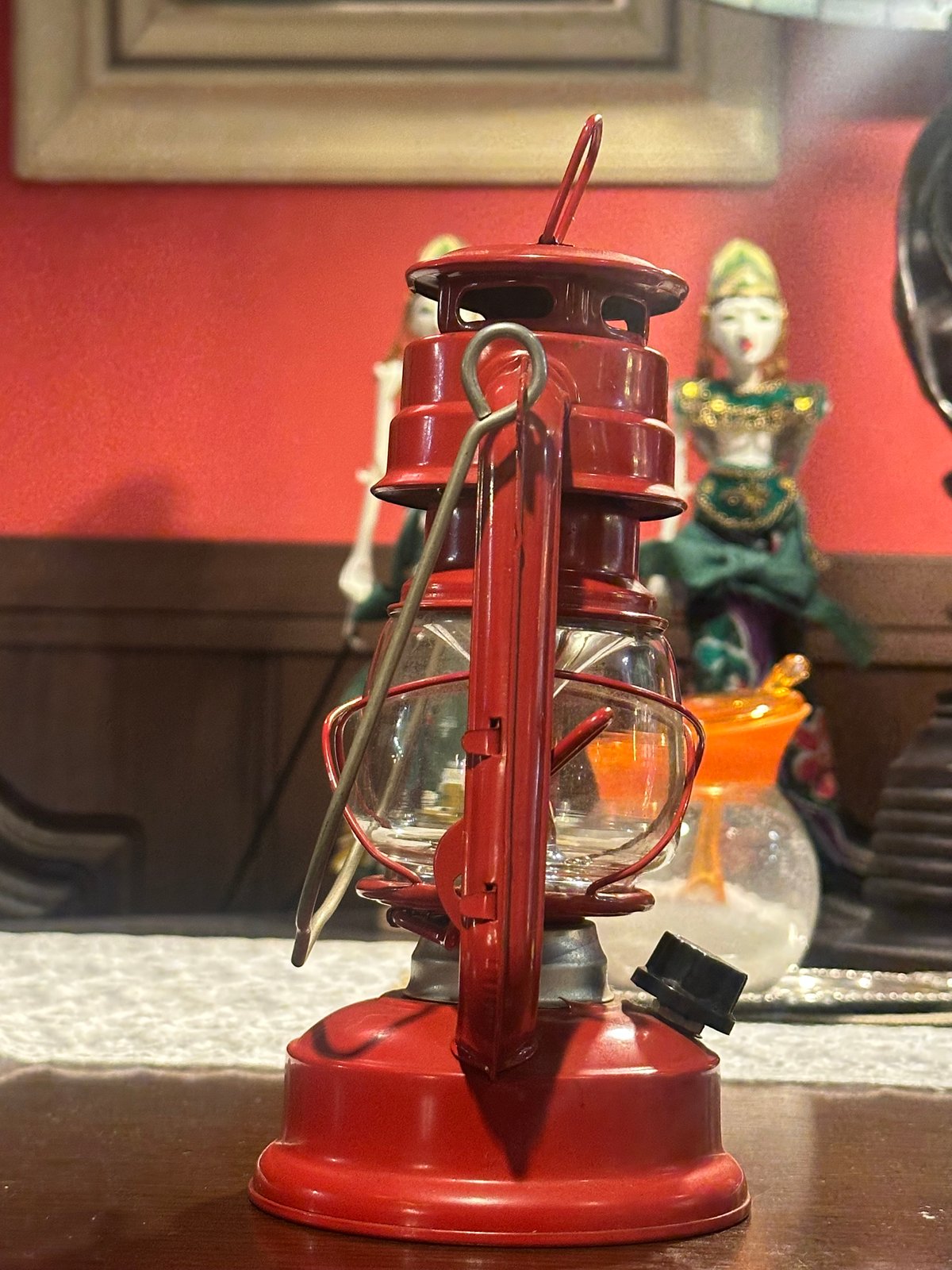 レトロ 電池式ランタン レッド | アンティーク家具と喫茶キャバレーの