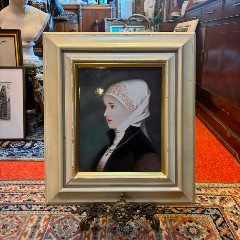 女性の肖像画 油彩 10号 修道女の肖像画 絵画 油絵 | アンティーク家具と喫茶キャバレー
