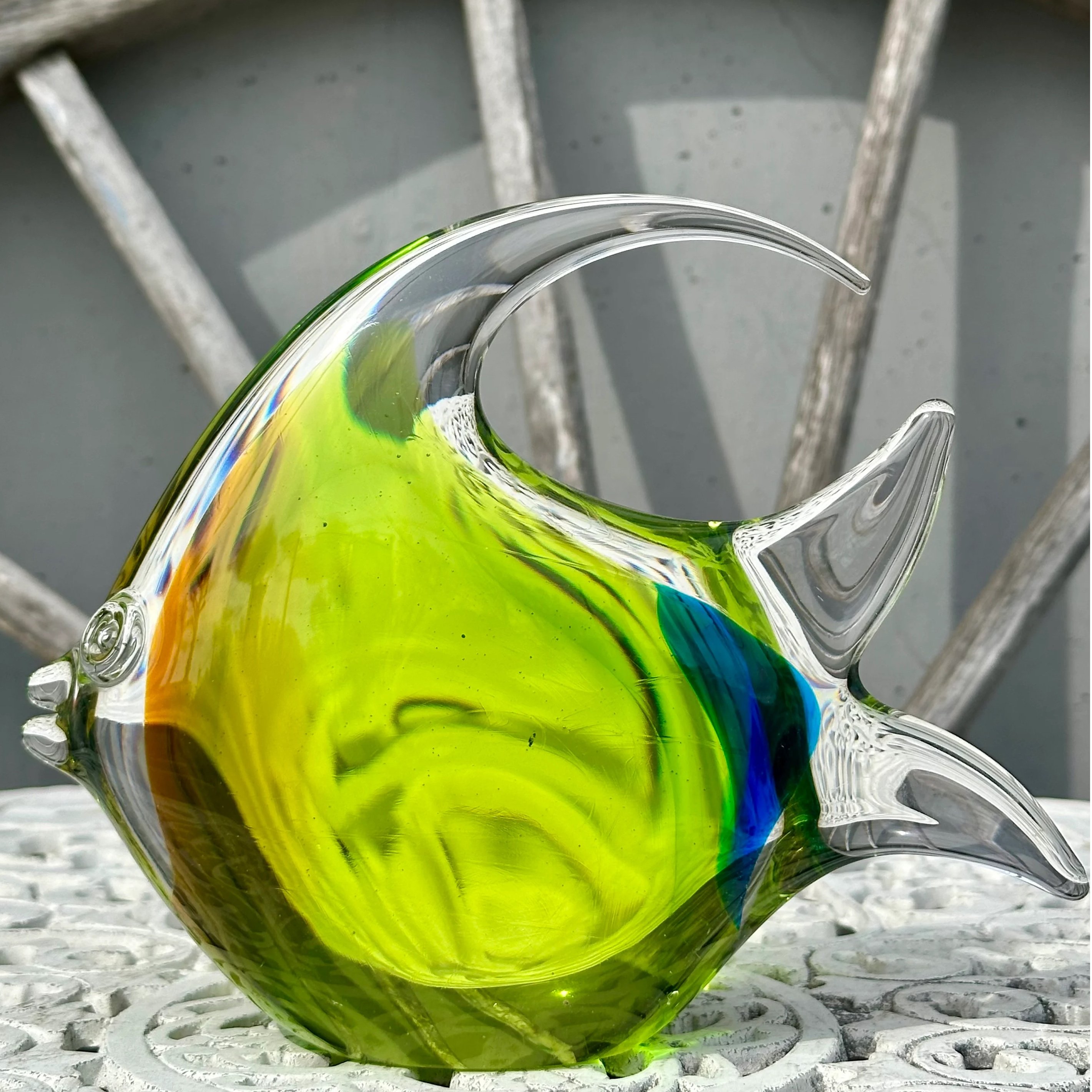 マルティグラスエンゼルフィッシュ 炎の芸術 ガラス 熱帯魚Multi Glass original