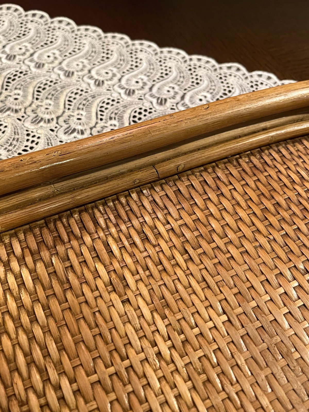 ラタントレイ レトロな籐のお盆 | アンティーク家具と喫茶キャバレーの