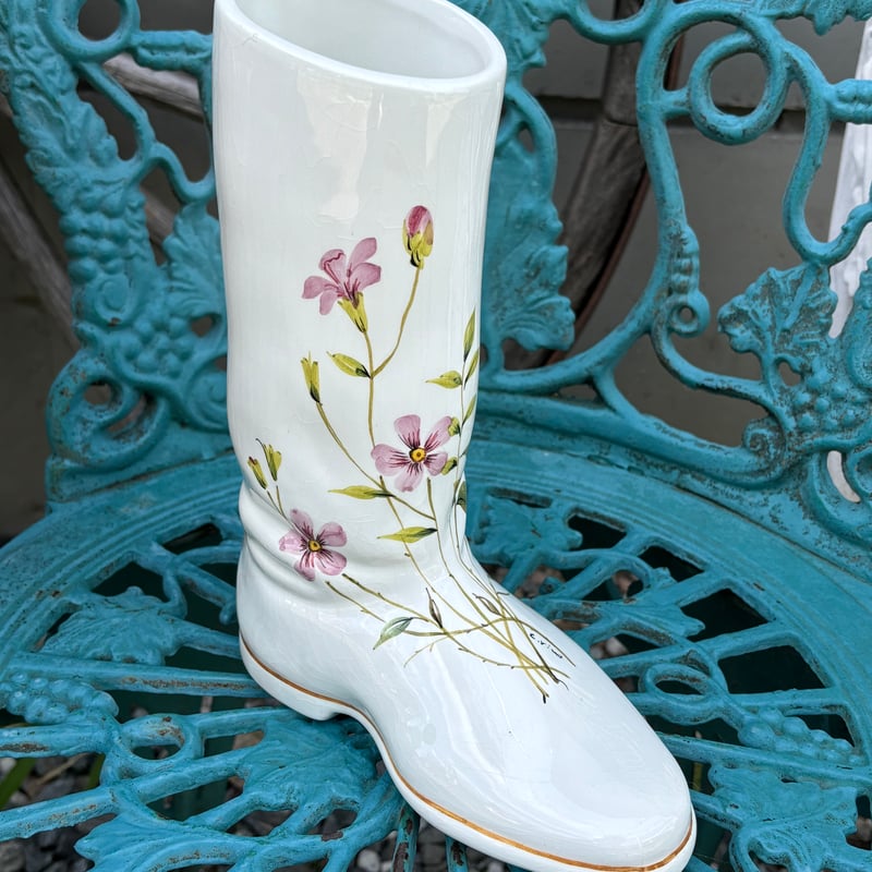 イタリア製 ブーツ型陶磁器花瓶 designersフラワーベース イタリア製 ブーツ型陶磁器花瓶 designersフラワーベース