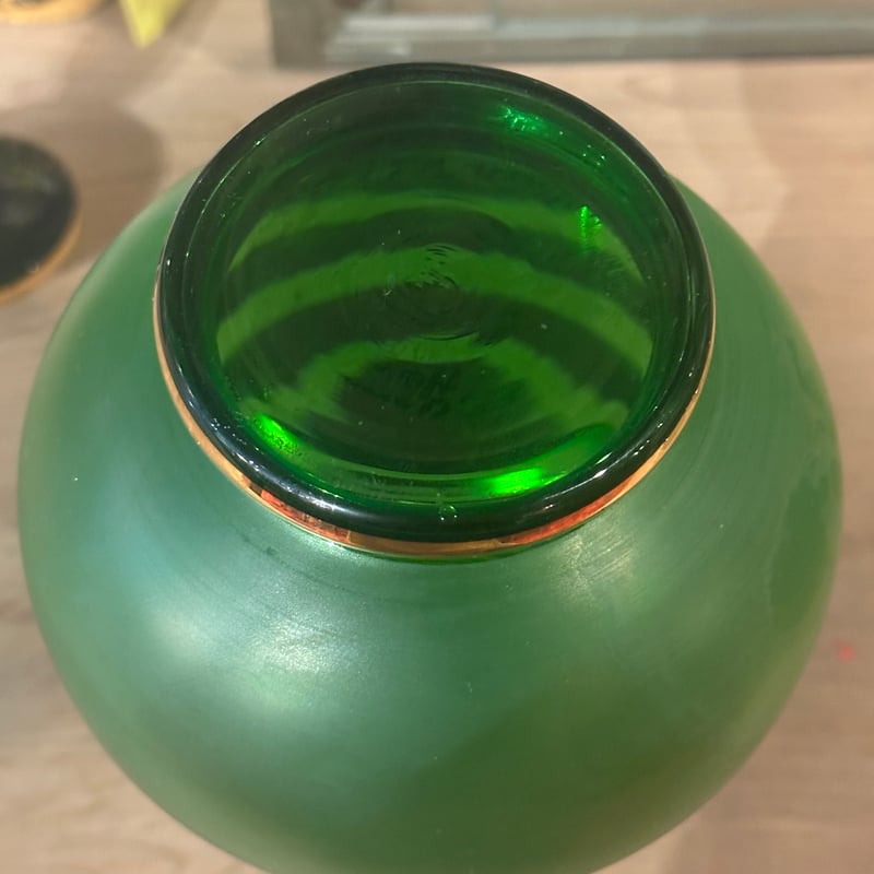 ボヘミアグラス 水さし、6点グラス チェコスロバキア産