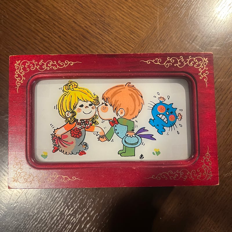 昭和レトロ 水森亜土さんイラストのジュエリーボックス（オルゴールは