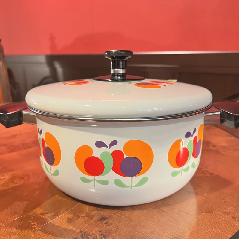 イギリス アンティーク Judge Ware ホーロー鍋セット 2点セット 2点セットが嬉しい！○チューリップ柄ホーロー鍋セット